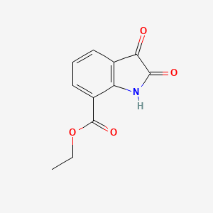 molecular formula C11H9NO4 B3055972 2,3-二氧代吲哚啉-7-羧酸乙酯 CAS No. 681464-74-4