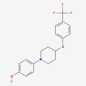 molecular formula C18H18F3NO2 B3055973 4-(4-(4-(Trifluoromethyl)phenoxy)piperidin-1-yl)phenol CAS No. 681509-01-3