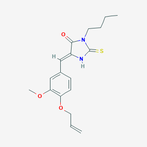 molecular formula C18H22N2O3S B305599 5-[4-(Allyloxy)-3-methoxybenzylidene]-3-butyl-2-thioxo-4-imidazolidinone 
