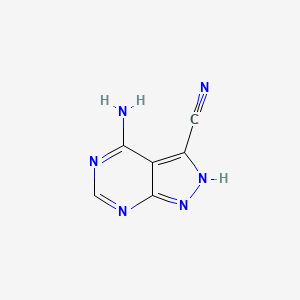 molecular formula C6H4N6 B3055996 4-Amino-1H-pyrazolo[3,4-d]pyrimidine-3-carbonitrile CAS No. 6826-96-6