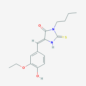 molecular formula C16H20N2O3S B305600 (5Z)-3-butyl-5-(3-ethoxy-4-hydroxybenzylidene)-2-sulfanyl-3,5-dihydro-4H-imidazol-4-one 