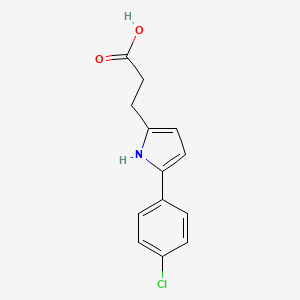 molecular formula C13H12ClNO2 B3056027 3-[5-(4-chlorophenyl)-1H-pyrrol-2-yl]propanoic acid CAS No. 683808-84-6