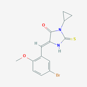 molecular formula C14H13BrN2O2S B305604 5-(5-Bromo-2-methoxybenzylidene)-3-cyclopropyl-2-thioxo-4-imidazolidinone 