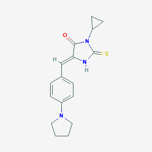molecular formula C17H19N3OS B305605 3-Cyclopropyl-5-[4-(1-pyrrolidinyl)benzylidene]-2-thioxo-4-imidazolidinone 