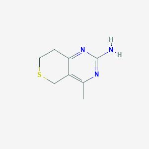 molecular formula C8H11N3S B3056051 4-methyl-7,8-dihydro-5H-thiopyrano[4,3-d]pyrimidin-2-amine CAS No. 685123-96-0