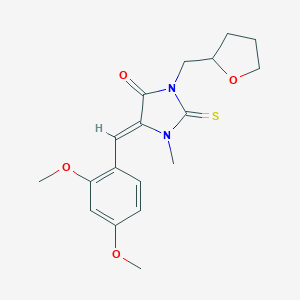 molecular formula C18H22N2O4S B305608 5-(2,4-Dimethoxybenzylidene)-1-methyl-3-(tetrahydro-2-furanylmethyl)-2-thioxo-4-imidazolidinone 