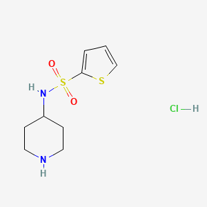molecular formula C9H15ClN2O2S2 B3056100 N-(piperidin-4-yl)thiophene-2-sulfonamide hydrochloride CAS No. 68996-30-5