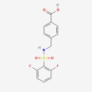 molecular formula C14H11F2NO4S B3056109 4-[[(2,6-Difluorophenyl)sulfonylamino]methyl]benzoic acid CAS No. 690646-12-9