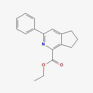 molecular formula C17H17NO2 B3056134 Ethyl 3-phenyl-6,7-dihydro-5H-cyclopenta[c]pyridine-1-carboxylate CAS No. 692729-86-5