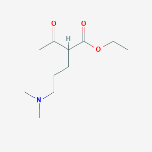 molecular formula C11H21NO3 B3056170 Pentanoic acid, 2-acetyl-5-(dimethylamino)-, ethyl ester CAS No. 69472-61-3