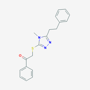 molecular formula C19H19N3OS B305619 2-{[4-methyl-5-(2-phenylethyl)-4H-1,2,4-triazol-3-yl]sulfanyl}-1-phenylethanone 