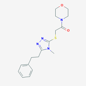molecular formula C17H22N4O2S B305620 4-methyl-5-(2-phenylethyl)-4H-1,2,4-triazol-3-yl2-(4-morpholinyl)-2-oxoethylsulfide 