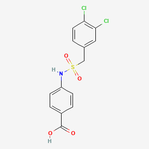 molecular formula C14H11Cl2NO4S B3056204 4-{[(3,4-Dichlorobenzyl)sulfonyl]amino}benzoic acid CAS No. 6966-43-4