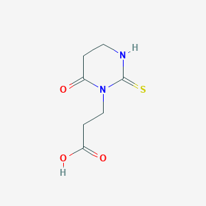 molecular formula C7H10N2O3S B3056225 3-(6-Oxo-2-sulfanylidene-1,3-diazinan-1-yl)propanoic acid CAS No. 6972-08-3