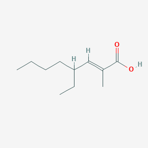 molecular formula C11H20O2 B3056239 4-Ethyl-2-methyl-2-octenoic acid CAS No. 6975-97-9