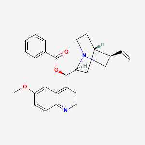 molecular formula C27H28N2O3 B3056240 Cinchonan-9-ol, 6'-methoxy-, 9-benzoate, (8alpha,9R)- CAS No. 69758-70-9