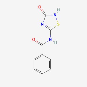 molecular formula C9H7N3O2S B3056245 N-(3-hydroxy-1,2,4-thiadiazol-5-yl)benzenecarboxamide CAS No. 69775-48-0