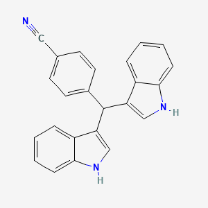 molecular formula C24H17N3 B3056254 Benzonitrile, 4-(di-1H-indol-3-ylmethyl)- CAS No. 698377-27-4