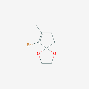 molecular formula C8H11BrO2 B3056290 6-溴-7-甲基-1,4-二氧杂螺[4.4]壬-6-烯 CAS No. 70156-97-7