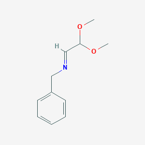 molecular formula C11H15NO2 B3056294 Benzenemethanamine, N-(2,2-dimethoxyethylidene)- CAS No. 701954-53-2