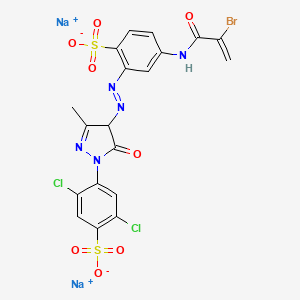 molecular formula C19H12BrCl2N5Na2O8S2 B3056300 Disodium 4-[4-[[5-[(2-bromo-1-oxoallyl)amino]-2-sulphonatophenyl]azo]-4,5-dihydro-3-methyl-5-oxo-1H-pyrazol-1-YL]-2,5-dichlorobenzenesulphonate CAS No. 70247-70-0