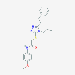 molecular formula C22H26N4O2S B305633 N-(4-methoxyphenyl)-2-{[5-(2-phenylethyl)-4-propyl-4H-1,2,4-triazol-3-yl]sulfanyl}acetamide 