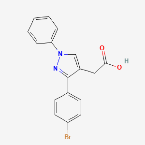 molecular formula C17H13BrN2O2 B3056344 2-[3-(4-bromophenyl)-1-phenyl-1H-pyrazol-4-yl]acetic acid CAS No. 70598-12-8