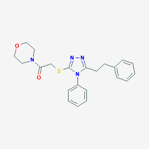 molecular formula C22H24N4O2S B305635 2-(4-morpholinyl)-2-oxoethyl 4-phenyl-5-(2-phenylethyl)-4H-1,2,4-triazol-3-yl sulfide 