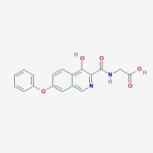 molecular formula C18H14N2O5 B3056366 甘氨酸，N-[(4-羟基-7-苯氧基-3-异喹啉基)羰基]- CAS No. 708263-68-7