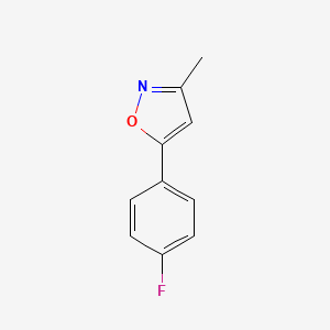 molecular formula C10H8FNO B3056370 5-(4-Fluorophenyl)-3-methyl-1,2-oxazole CAS No. 70862-53-2