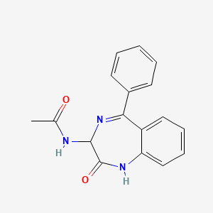 molecular formula C17H15N3O2 B3056373 N-(2-oxo-5-phenyl-2,3-dihydro-1H-benzo[e][1,4]diazepin-3-yl)-acetamide CAS No. 70890-53-8