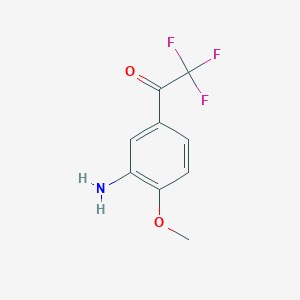 molecular formula C9H8F3NO2 B3056384 1-(3-Amino-4-methoxyphenyl)-2,2,2-trifluoro-ethanone CAS No. 709637-13-8