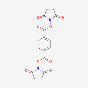 molecular formula C16H12N2O8 B3056387 2,5-Pyrrolidinedione, 1,1'-[1,4-phenylenebis(carbonyloxy)]bis- CAS No. 70967-79-2