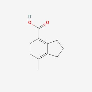 molecular formula C11H12O2 B3056395 1H-Indene-4-carboxylic acid, 2,3-dihydro-7-methyl- CAS No. 71042-74-5