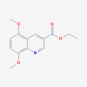 molecular formula C14H15NO4 B3056398 Ethyl 5,8-dimethoxyquinoline-3-carboxylate CAS No. 71083-24-4