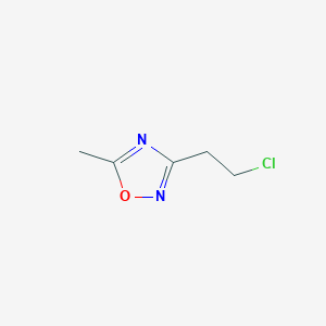 molecular formula C5H7ClN2O B3056399 3-(2-Chloroethyl)-5-methyl-1,2,4-oxadiazole CAS No. 71088-13-6