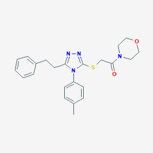 molecular formula C23H26N4O2S B305640 2-{[4-(4-methylphenyl)-5-(2-phenylethyl)-4H-1,2,4-triazol-3-yl]sulfanyl}-1-(morpholin-4-yl)ethanone 