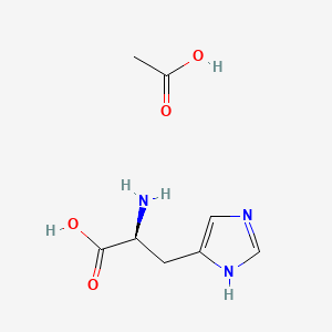 molecular formula C8H13N3O4 B3056410 L-Histidine, monoacetate CAS No. 71173-63-2