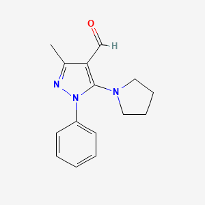 molecular formula C15H17N3O B3056425 3-甲基-1-苯基-5-(吡咯烷-1-基)-1H-吡唑-4-甲醛 CAS No. 713496-46-9