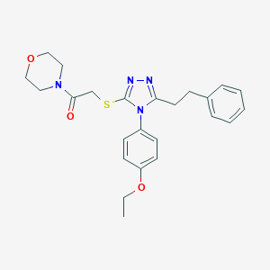 molecular formula C24H28N4O3S B305643 4-({[4-(4-ethoxyphenyl)-5-(2-phenylethyl)-4H-1,2,4-triazol-3-yl]sulfanyl}acetyl)morpholine 