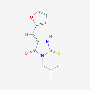 molecular formula C12H14N2O2S B305644 5-(2-Furylmethylene)-3-isobutyl-2-thioxo-4-imidazolidinone 