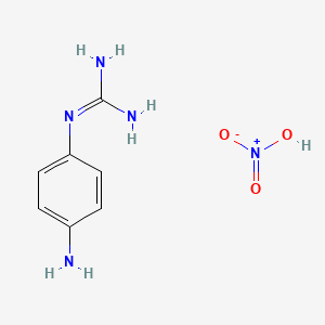 molecular formula C7H11N5O3 B3056453 1-(4-Aminophenyl)guanidine nitrate CAS No. 7152-55-8