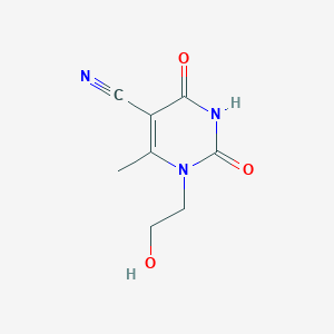 molecular formula C8H9N3O3 B3056460 1-(2-Hydroxyethyl)-6-methyl-2,4-dioxo-1,2,3,4-tetrahydropyrimidine-5-carbonitrile CAS No. 7154-48-5