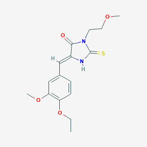 molecular formula C16H20N2O4S B305648 5-(4-Ethoxy-3-methoxybenzylidene)-3-(2-methoxyethyl)-2-thioxo-4-imidazolidinone 