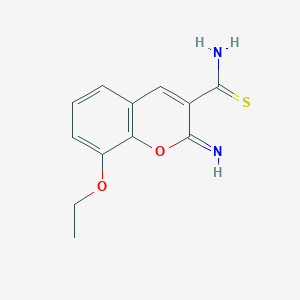 molecular formula C12H12N2O2S B3056493 8-Ethoxy-2-imino-2H-chromene-3-carbothioamide CAS No. 71796-73-1