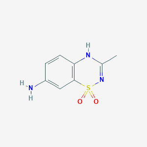 molecular formula C8H9N3O2S B3056499 2H-1,2,4-Benzothiadiazin-7-amine, 3-methyl-, 1,1-dioxide CAS No. 71870-72-9