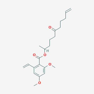 B030565 rac 2-Ethenyl-4,6-dimethoxy-benzoic Acid 1-Methyl-5-oxo-9-decen-1-yl Ester CAS No. 312305-42-3