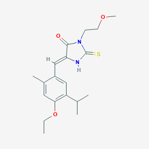 molecular formula C19H26N2O3S B305650 5-(4-Ethoxy-5-isopropyl-2-methylbenzylidene)-3-(2-methoxyethyl)-2-thioxo-4-imidazolidinone 