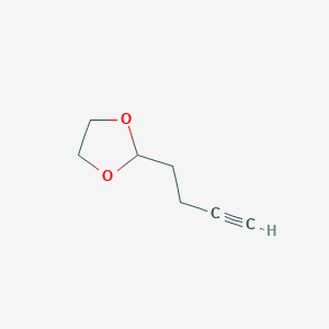 molecular formula C7H10O2 B3056506 1,3-Dioxolane, 2-(3-butynyl)- CAS No. 71948-69-1