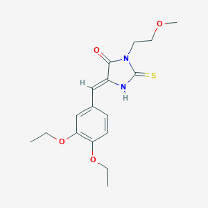 molecular formula C17H22N2O4S B305651 5-(3,4-Diethoxybenzylidene)-3-(2-methoxyethyl)-2-thioxo-4-imidazolidinone 